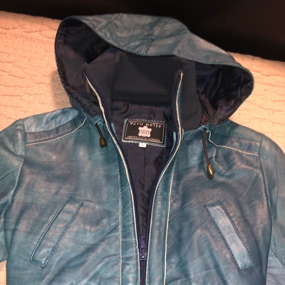 Boys Leather Bomber Jacket